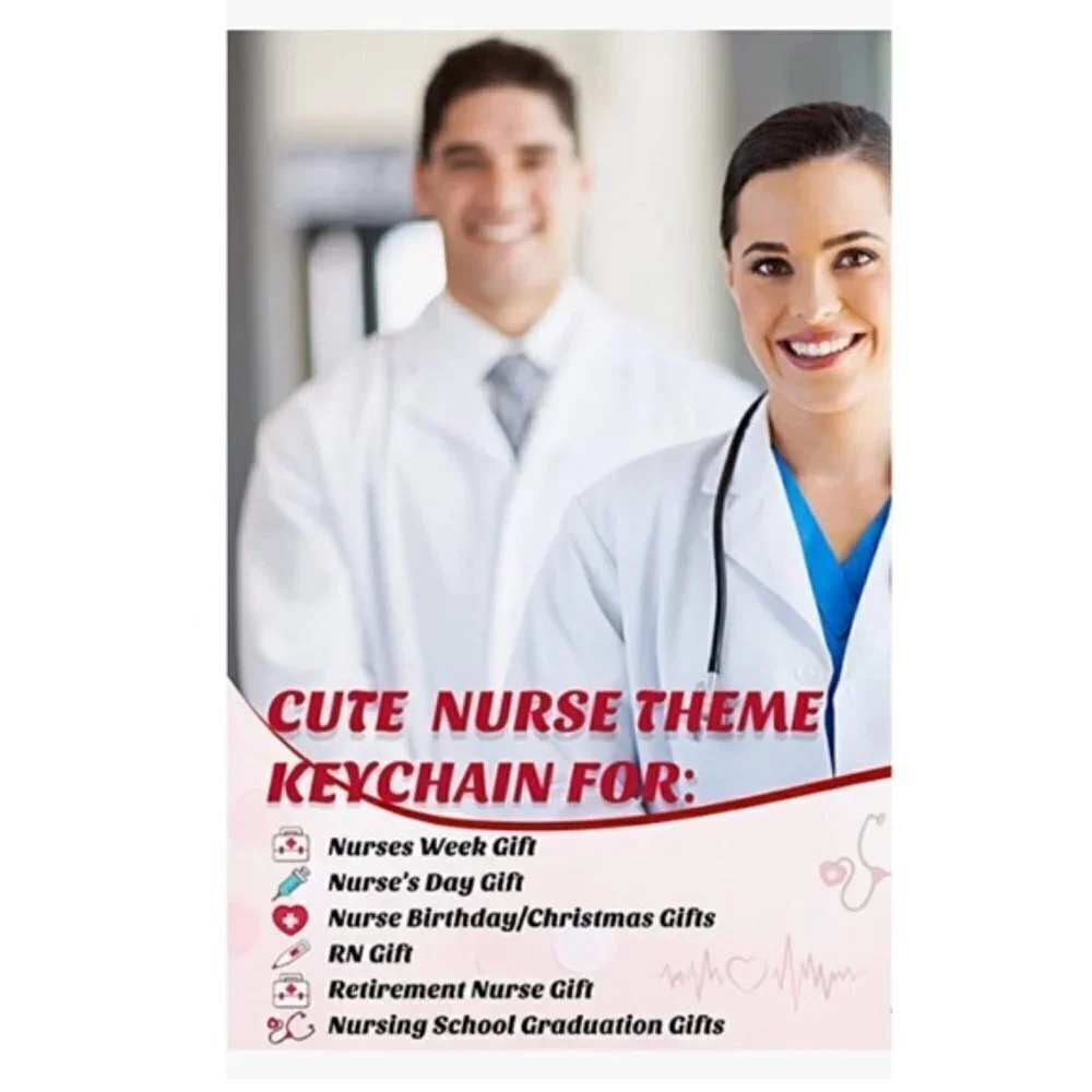 Nurse Keychain Gift Set 3 Pendants with Appreciation Thank You Card RN
